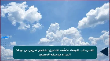 طقس حار.. الأرصاد تكشف تفاصيل انخفاض تدريجي في درجات الحرارة مع بداية الأسبوع